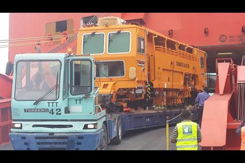 The Plasser & Theurer machines were unloaded in Mombasa on January 24.